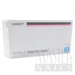 Kép 1/7 - Gumikesztyű / Nitril Pink M-es méret 100 db. / Nitrile PREFER Pink / MedaSEPT