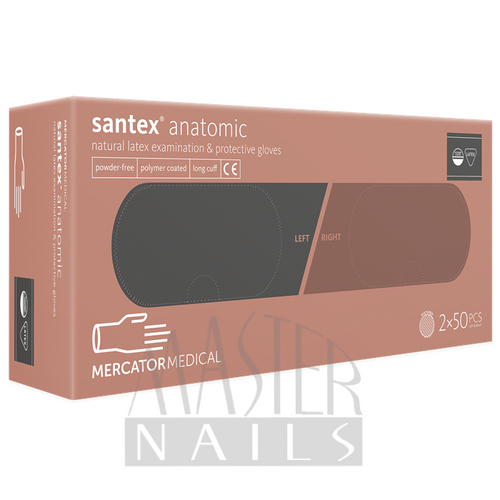 Gumikesztyű / LATEX Fehér PM 7,5 M-es méret 100 db / Santex Anatomic
