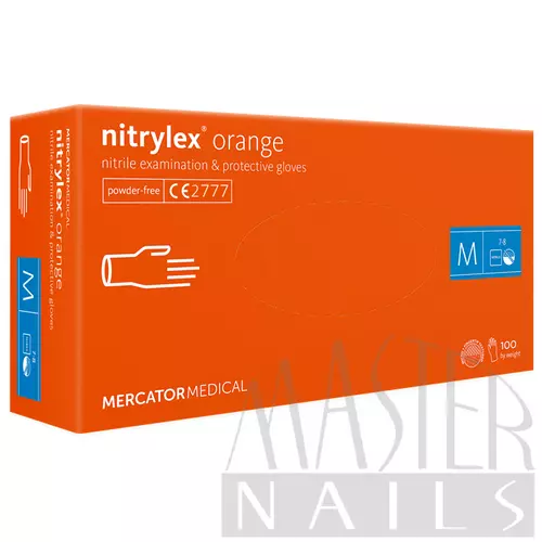 Gumikesztyű / Nitrylex Orange M-es méret 100 db-os