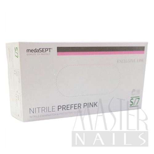 Gumikesztyű / Nitril Pink S-es méret 100 db. / Nitrile PREFER Pink / MedaSEPT