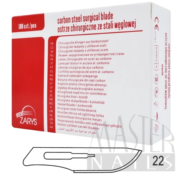 Szike eldobható Zarys /Steril/ 22-es méret 100 db