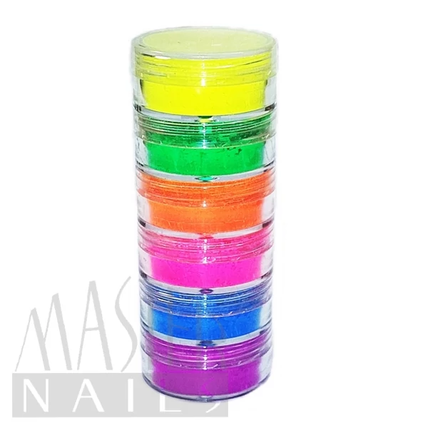 Körömdísz / Nagy Pigment por készlet 6db