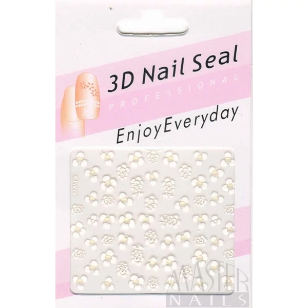Körömmatrica 3D Fehér / SJW 11