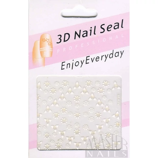 Körömmatrica 3D Fehér / SJW 26