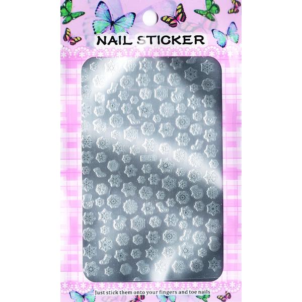 Körömmatrica 3D Karácsonyi / F 281 Silver