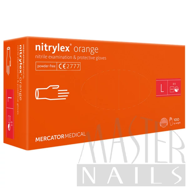 Gumikesztyű / Nitrylex Orange L-es méret 100 db-os