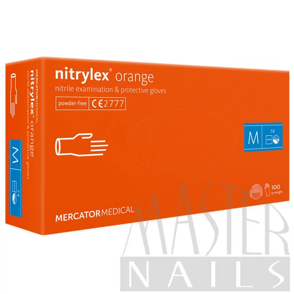Gumikesztyű / Nitrylex Orange M-es méret 100 db-os