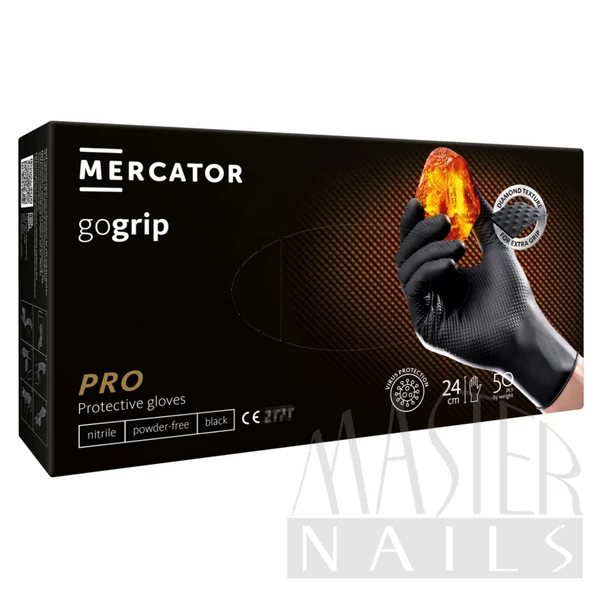 Gumikesztyű / gogrip Black L-es méret 50 db / Mercator
