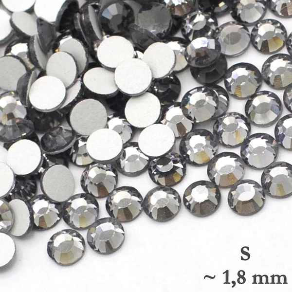 Kristály Strasszkő 1440 db / black diamond (SS4) S-es méret