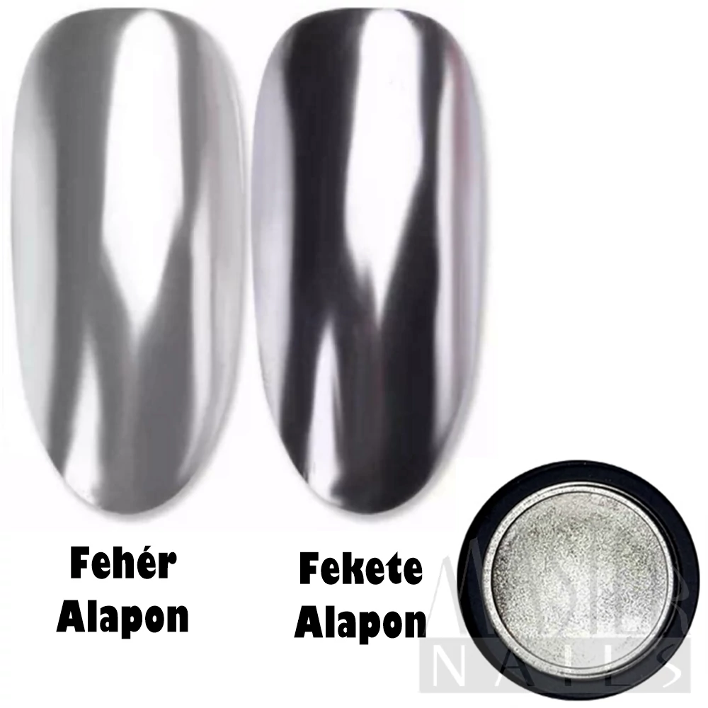 Körömdísz / Tükörpor / Ezüst