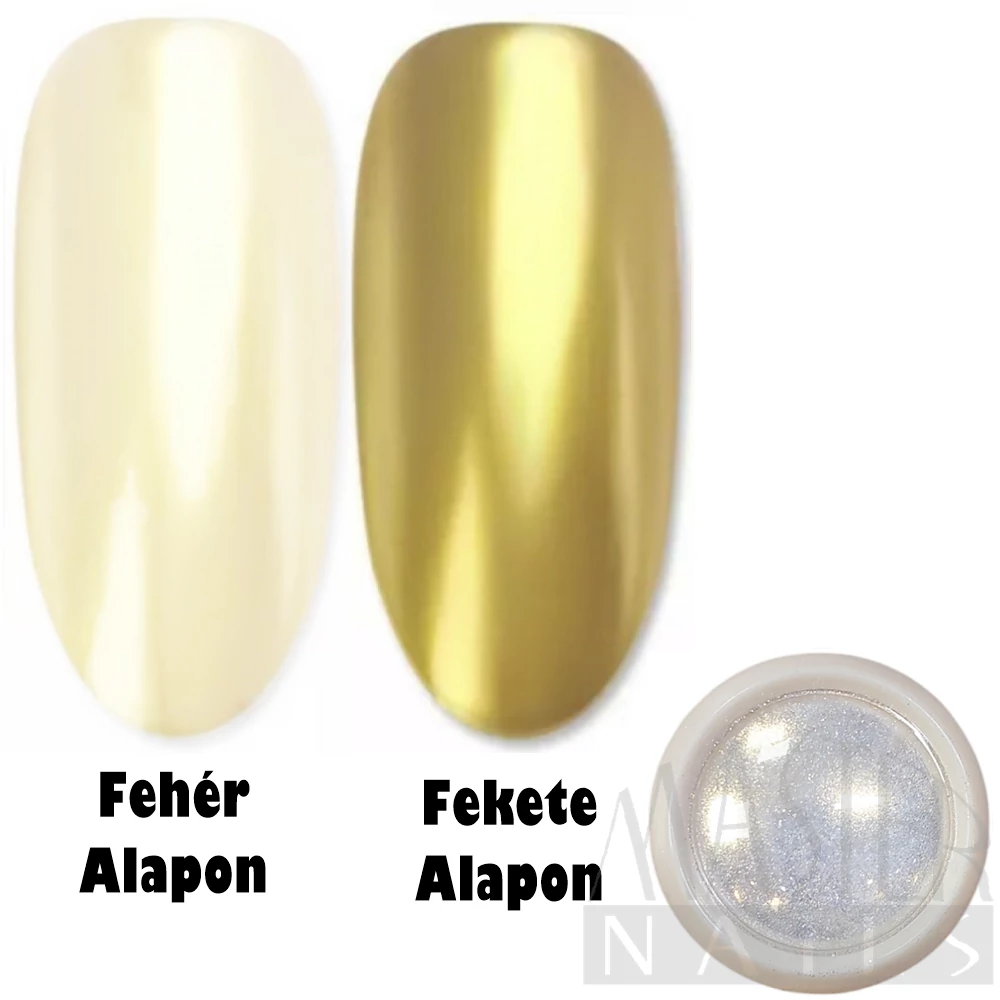 Körömdísz / Tükörpor / FehérArany