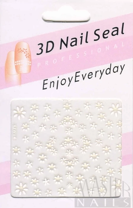 Körömmatrica 3D Fehér / SJW 08