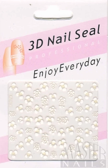 Körömmatrica 3D Fehér / SJW 11