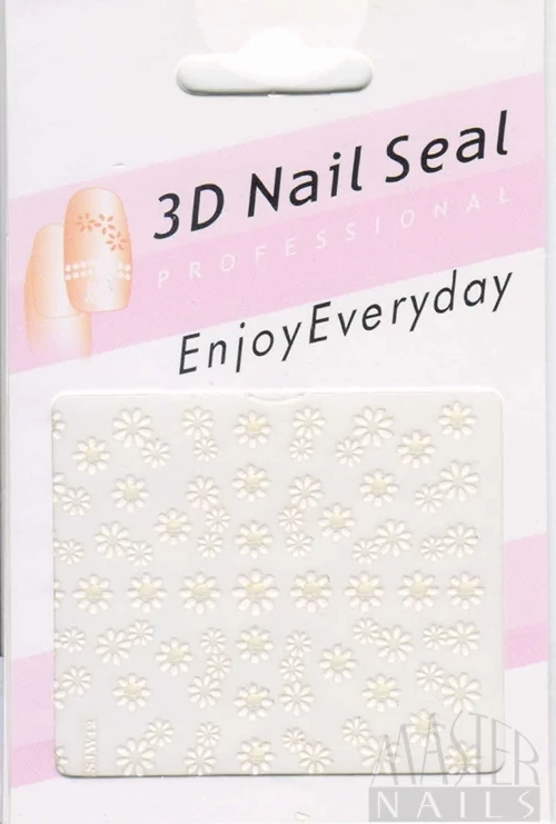 Körömmatrica 3D Fehér / SJW 12