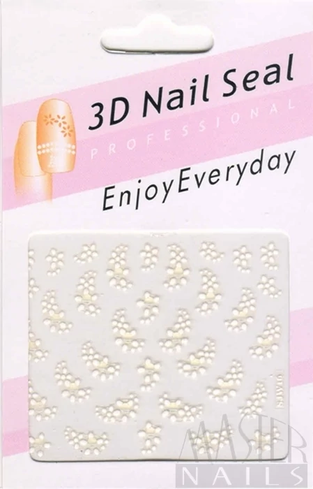 Körömmatrica 3D Fehér / SJW 16