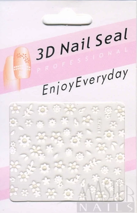 Körömmatrica 3D Fehér / SJW 18
