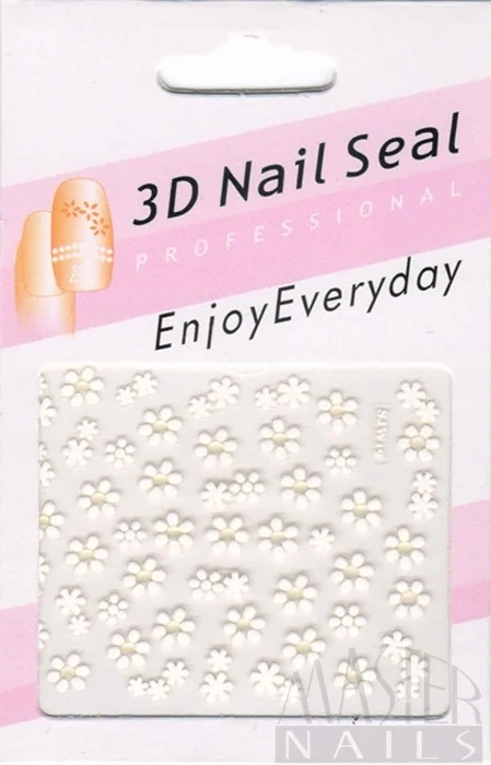 Körömmatrica 3D Fehér / SJW 19