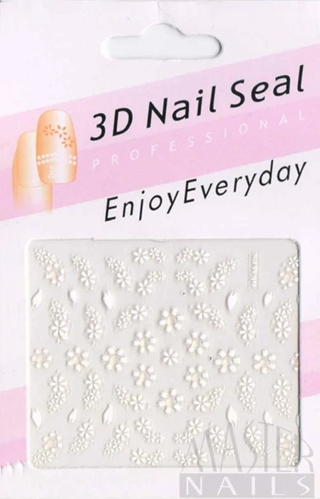 Körömmatrica 3D Fehér / SJW 27