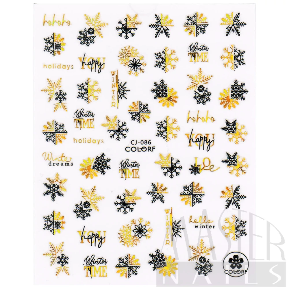 Körömmatrica 3D Karácsonyi COLORF / CJ-086 Fekete