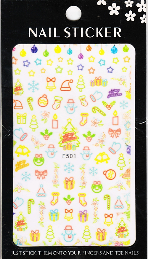 Körömmatrica KARÁCSONYI 3D Nail Sticker / F501