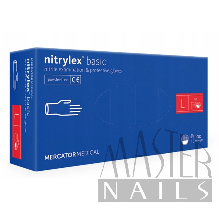 Gumikesztyű / Nitrylex BASIC Kék L-es méret 100 db-os