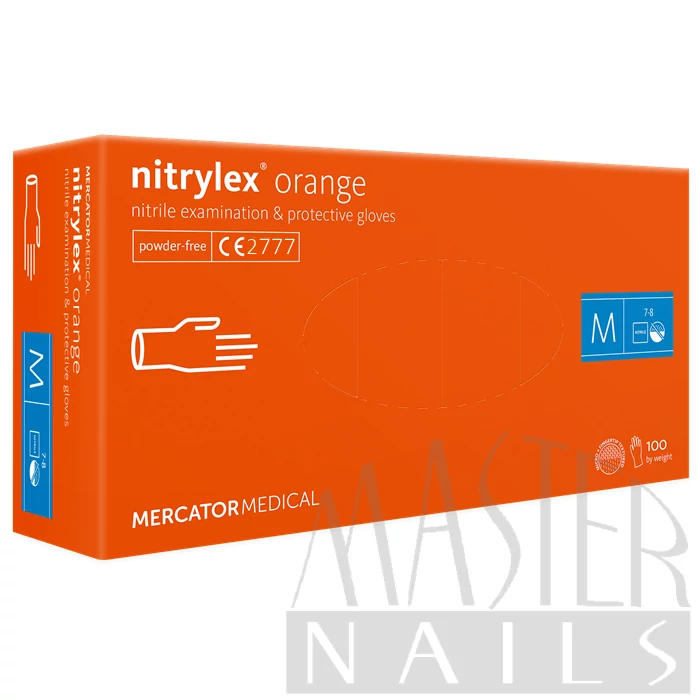 Gumikesztyű / Nitrylex Orange M-es méret 100 db-os