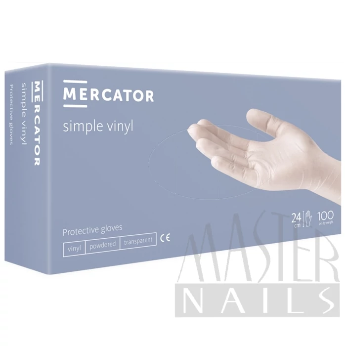 Gumikesztyű / Vinil Clear Púdermentes / L-es méret 100 db-os / Mercator