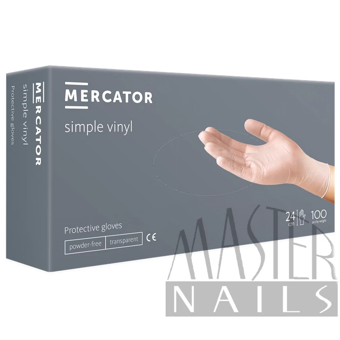 Gumikesztyű / Vinil Clear Púdermentes / M-es méret 100 db-os / Mercator