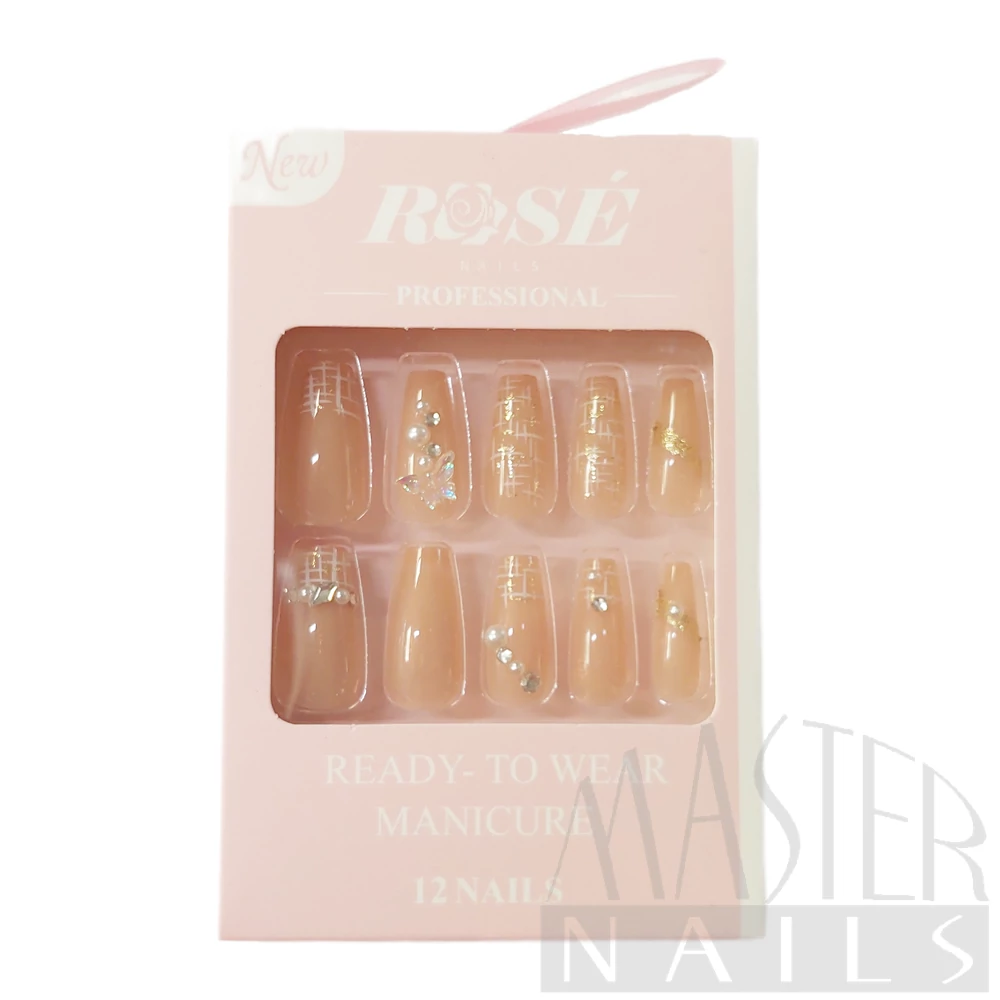 Műköröm szett / 12db-os / ROSENAILS IV. / 01.