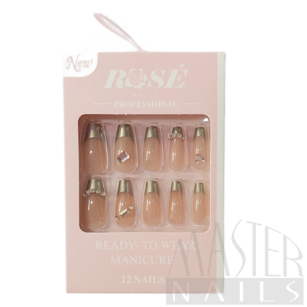 Műköröm szett / 12db-os / ROSENAILS IV. / 02.