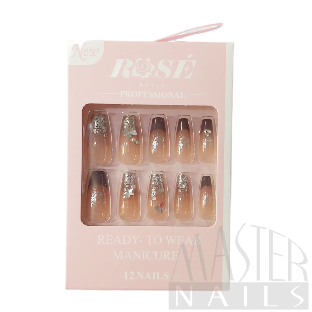 Műköröm szett / 12db-os / ROSENAILS IV. / 04.