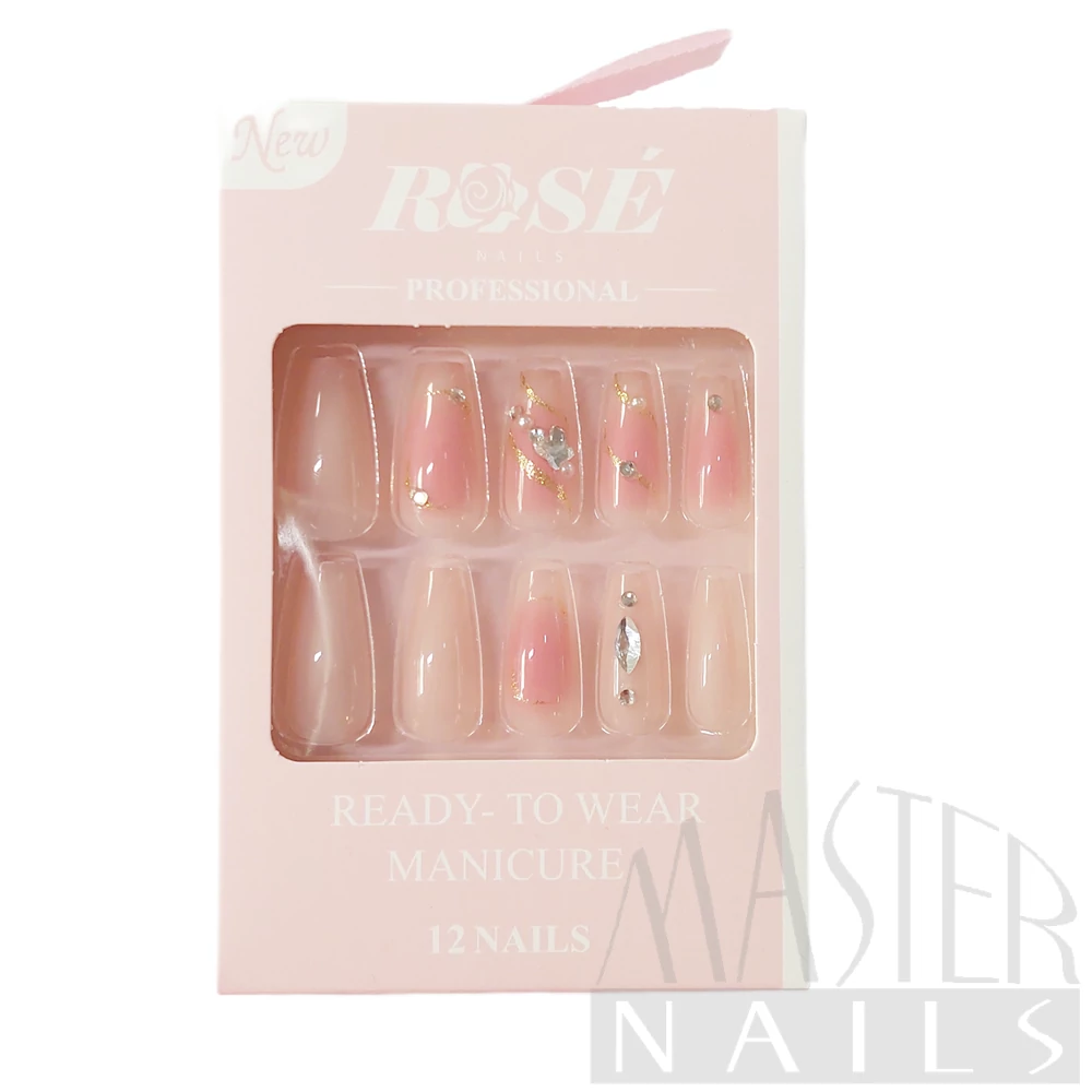 Műköröm szett / 12db-os / ROSENAILS IV. / 06.