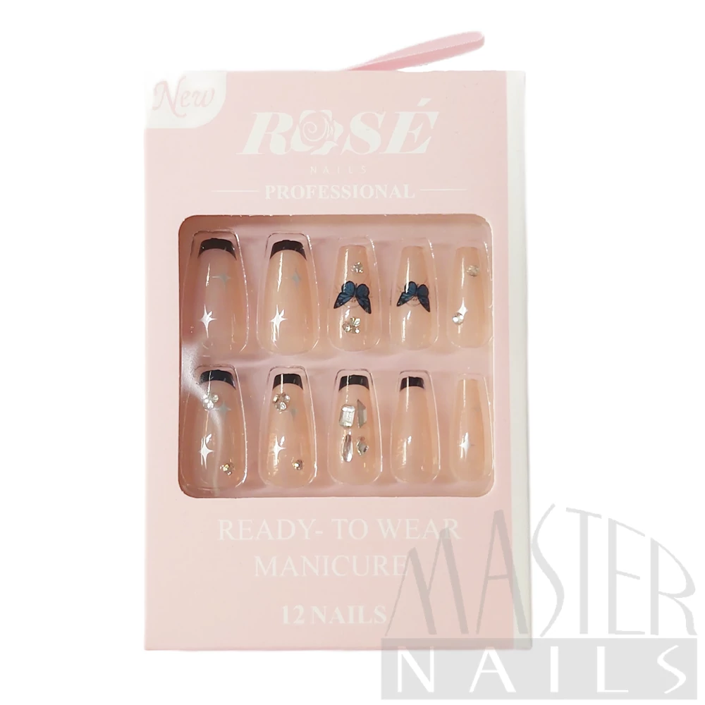 Műköröm szett / 12db-os / ROSENAILS IV. / 07.