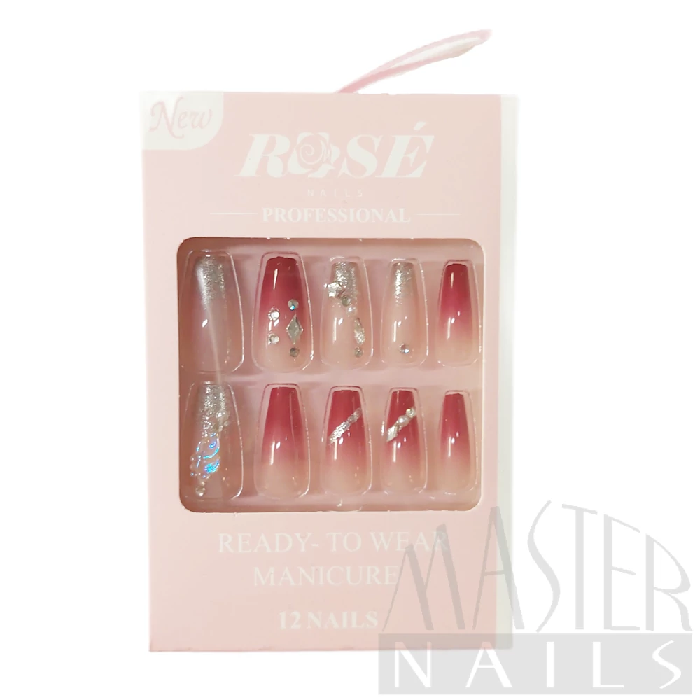 Műköröm szett / 12db-os / ROSENAILS IV. / 09.