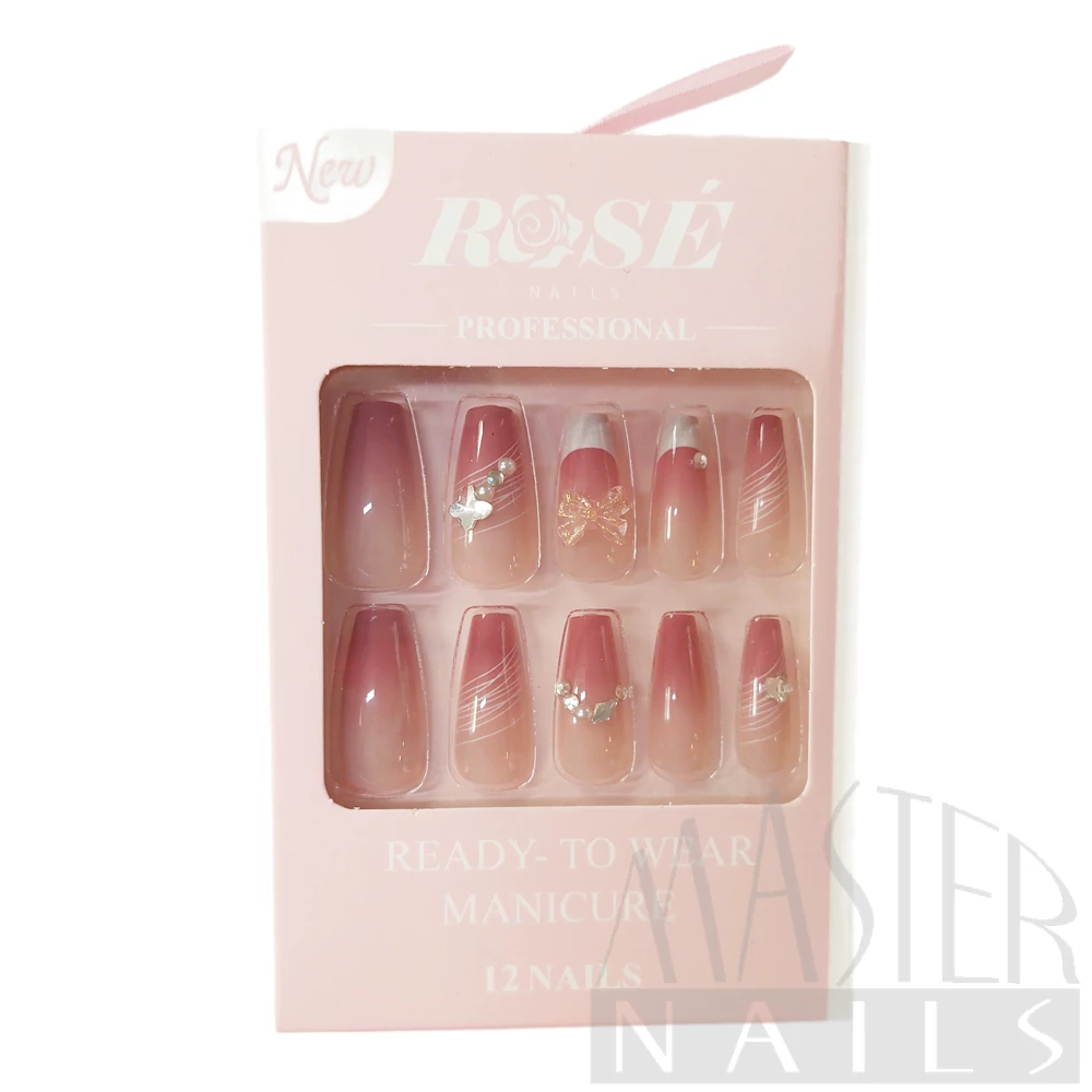 Műköröm szett / 12db-os / ROSENAILS IV. / 10.