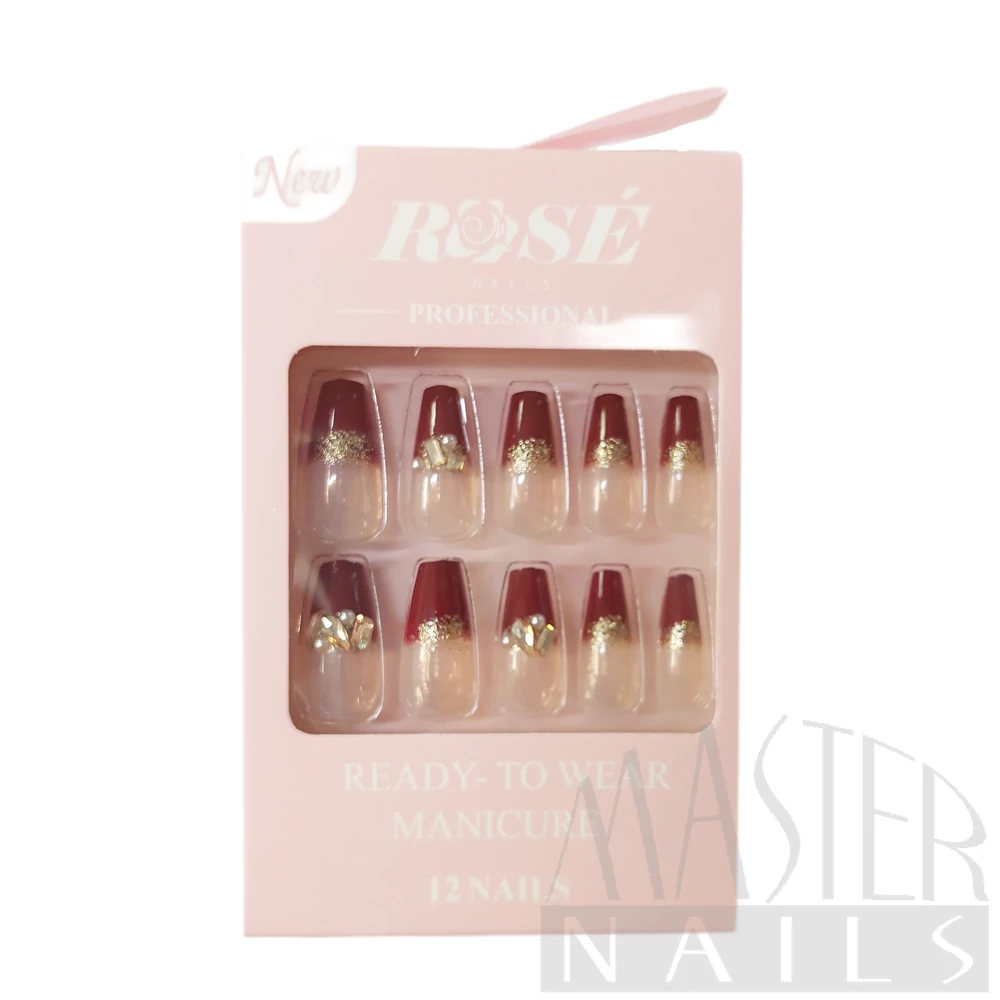 Műköröm szett / 12db-os / ROSENAILS IV. / 11.
