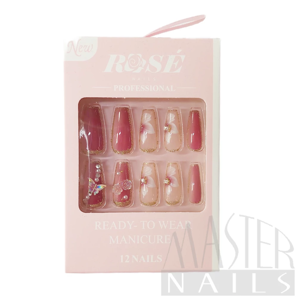 Műköröm szett / 12db-os / ROSENAILS IV. / 12.