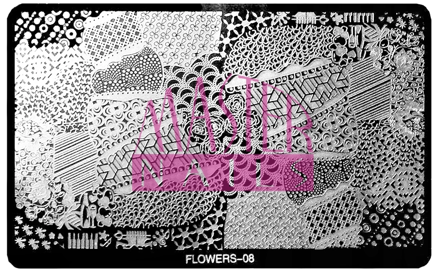 Körömnyomda Lemez Nagy XL / Flowers-08